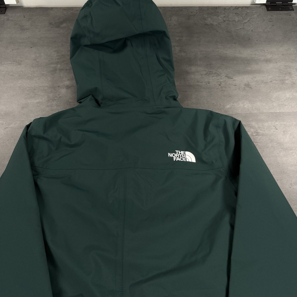 North Face Antora Rain Parka Jacket‎ XS Nori Green Dark Dryvent Zip Hooded Coat - Picture 12 of 13